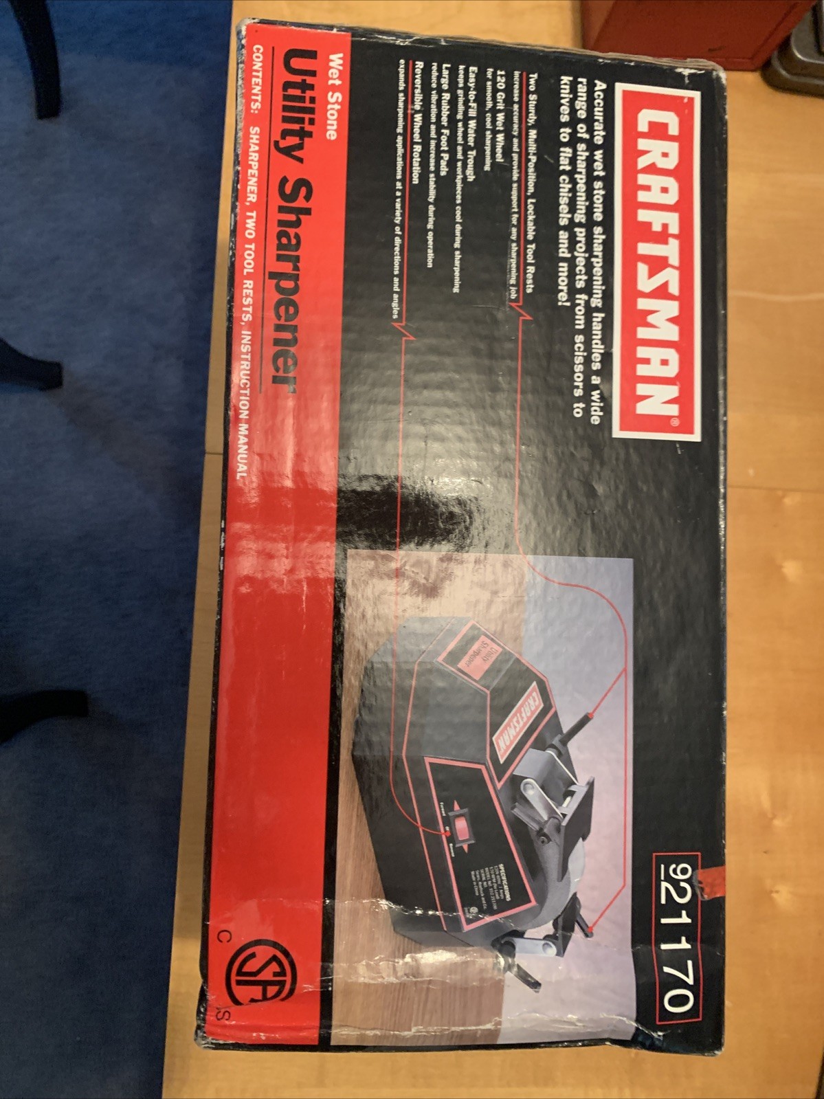Craftsman 21170 Wet Stone Utility Sharpener 120 Grit Wet Whe...
