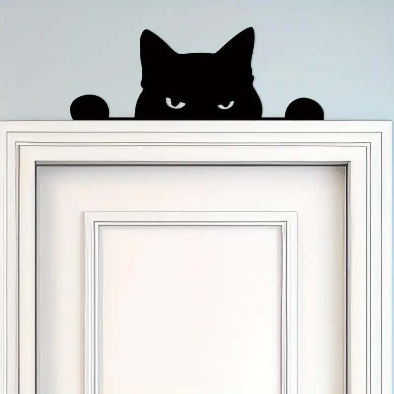 Metal Cat Silhouette Over-Door Topper or Wall Sculpture