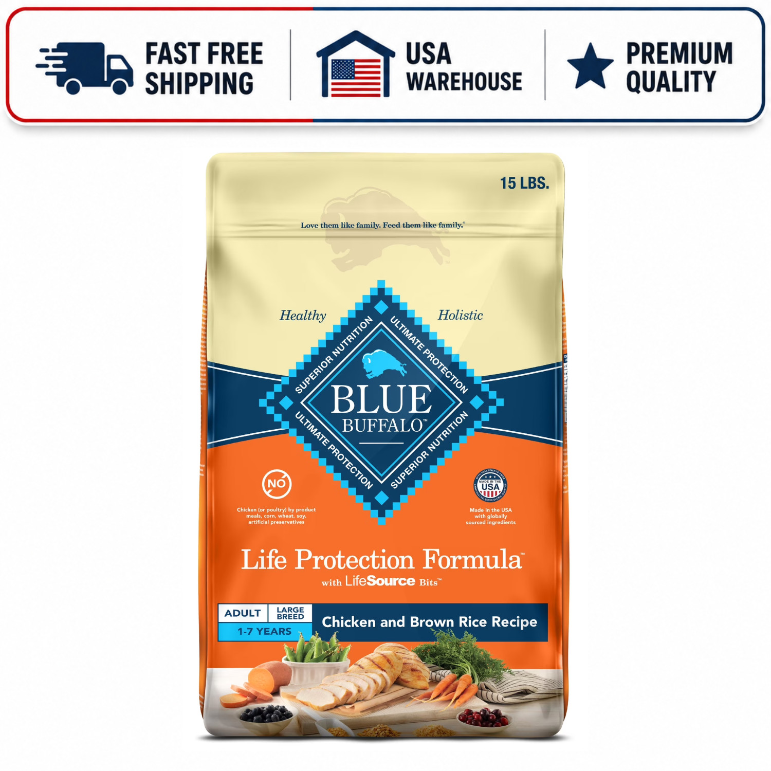 Blue Buffalo Life Protection Large Breed Dog Food (Chicken &...