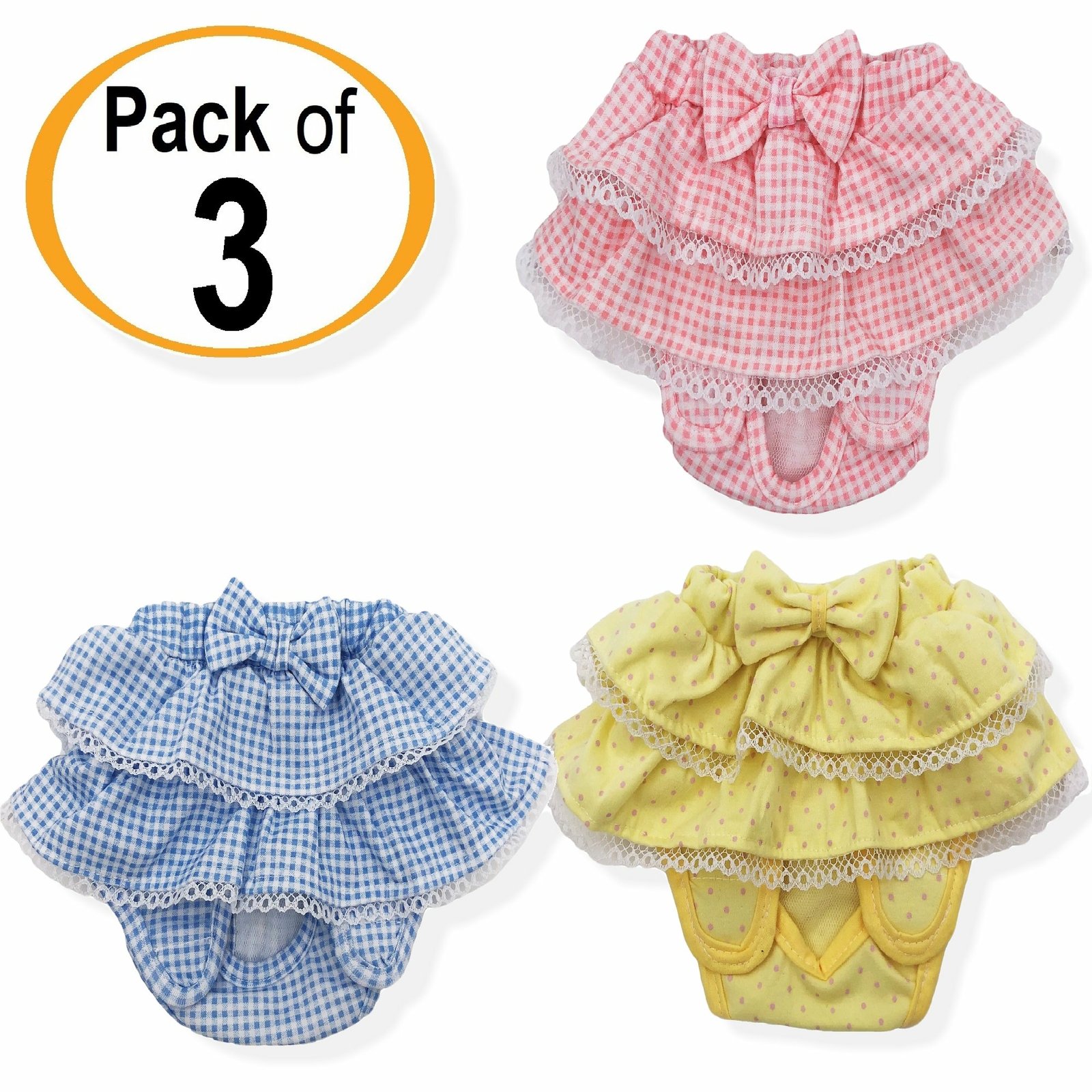 Female Dog Puppy Cotton Ruche Skirt - Small - 100% Cotton