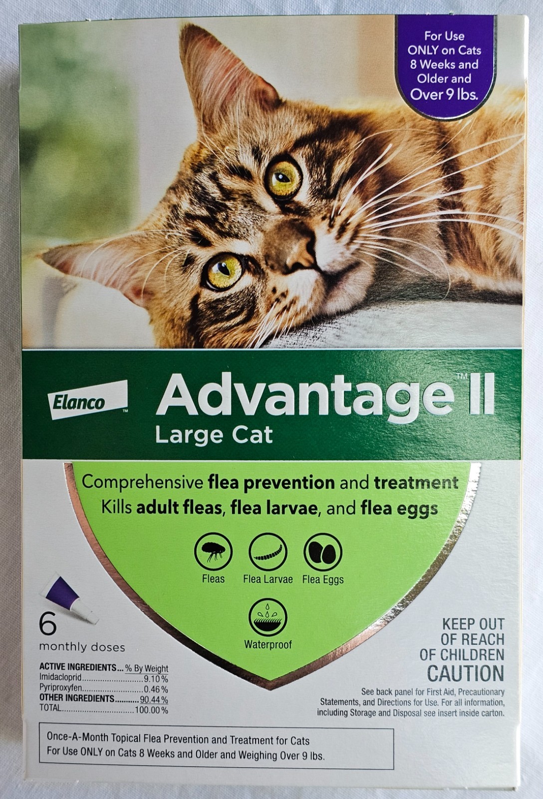Advantage II Large Cat Flea Treatment 9lbs 6 Month Supply