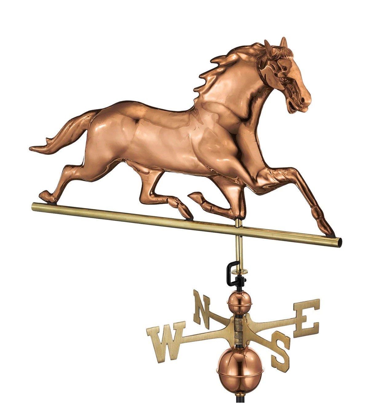 Polished Copper Horse Weathervane - Model 580P