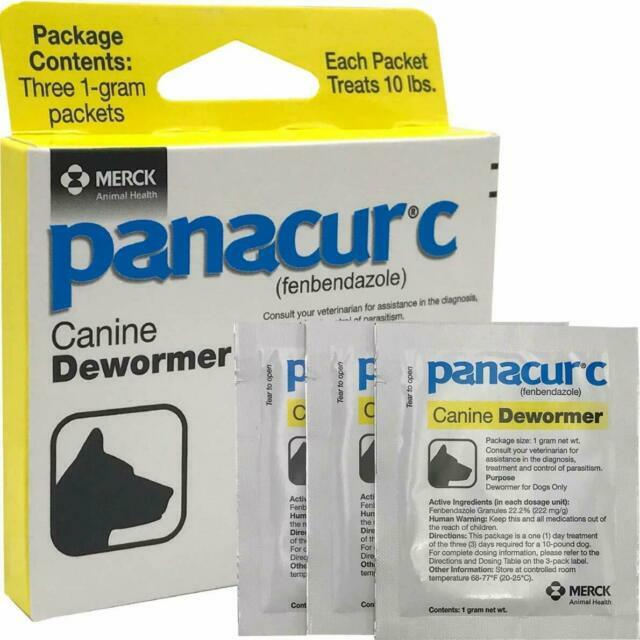 Panacur Dewormer for Dogs Fenbendazole Packets