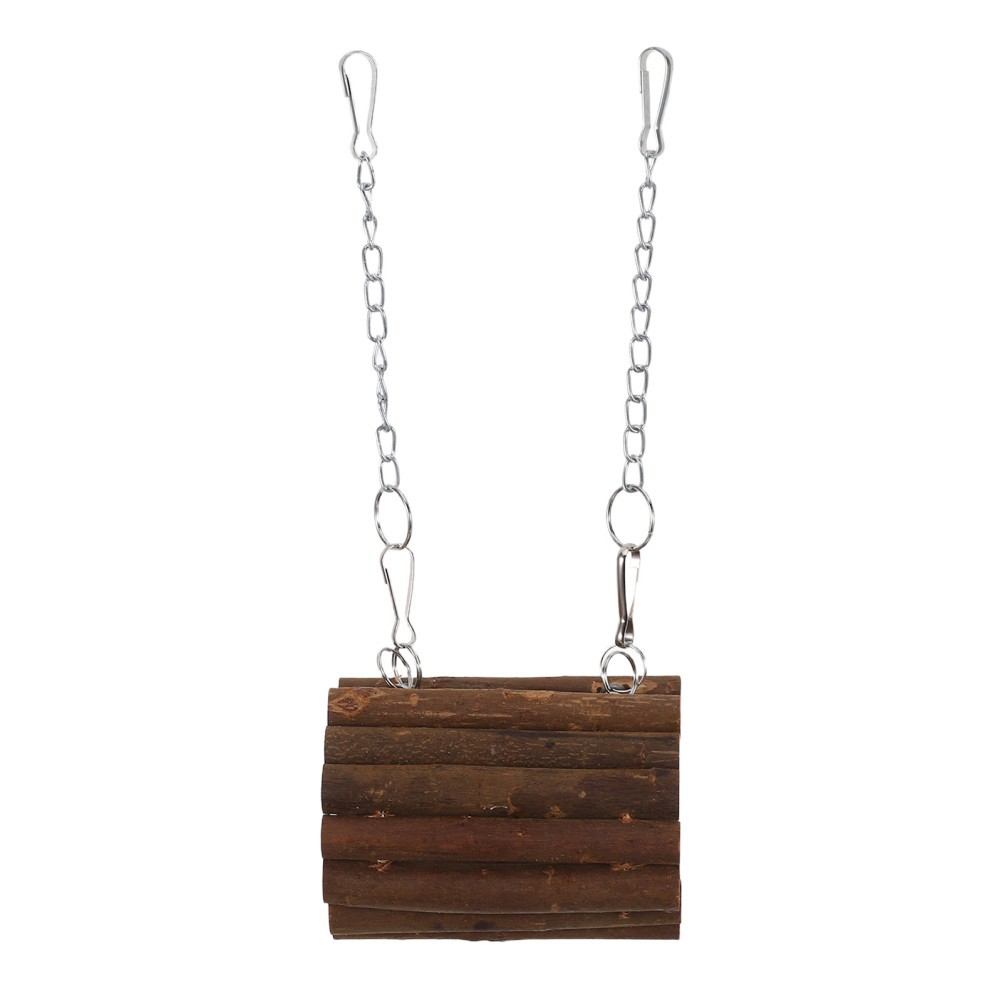 Natural Wood Parrot Hammock Bird Tunnel Toy