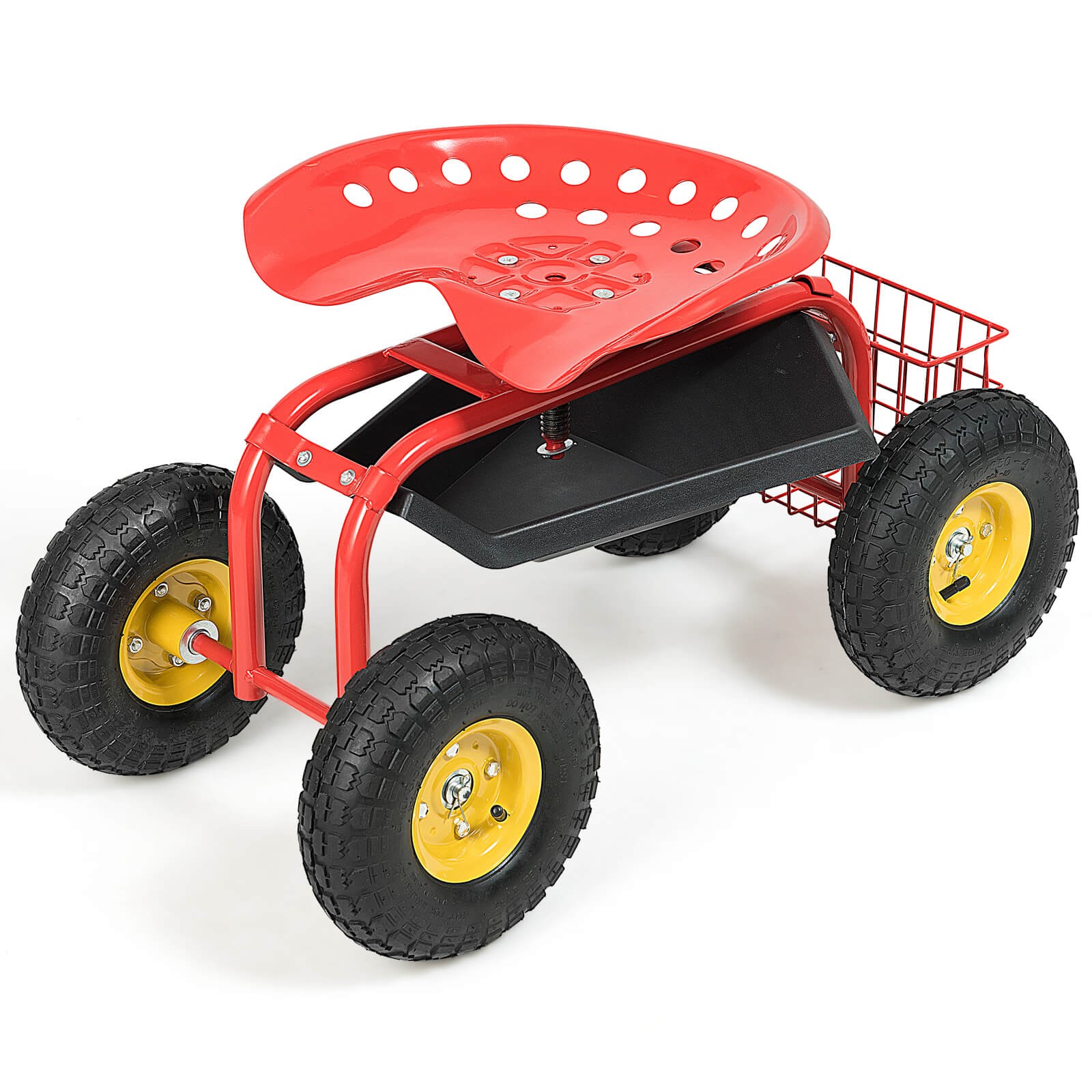 Heavy Duty Gardening Planting Cart with Tool Tray Seat