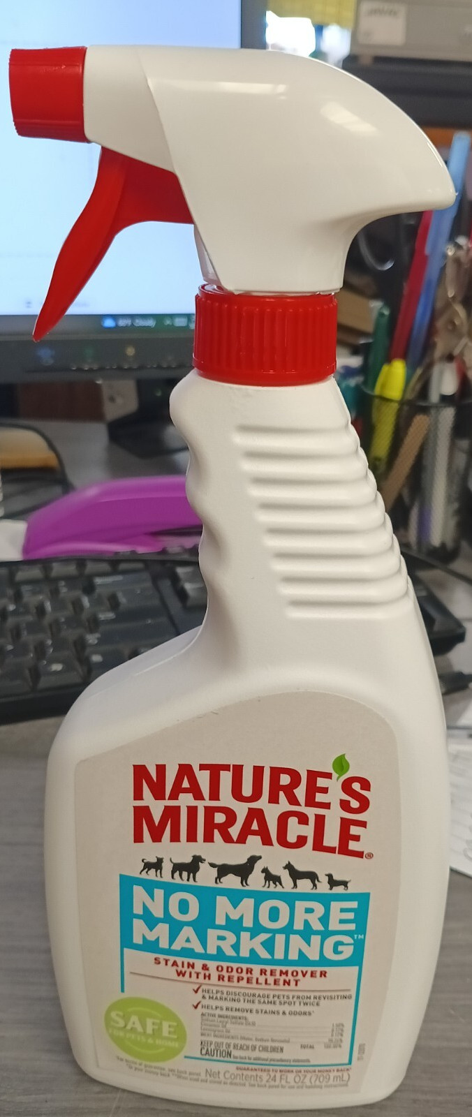 Nature's Miracle Lemongrass Stain & Odor Remover Spray - Dog...