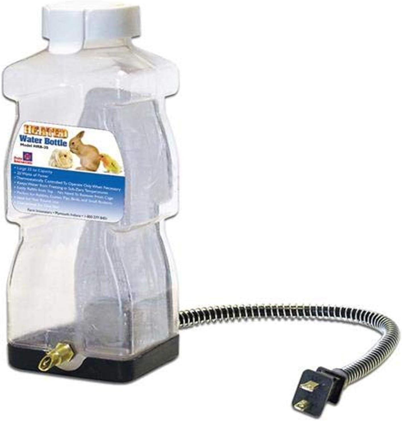 Farm Innovators HRB-20 Heated Rabbit Water Bottle, 32-Ounce...