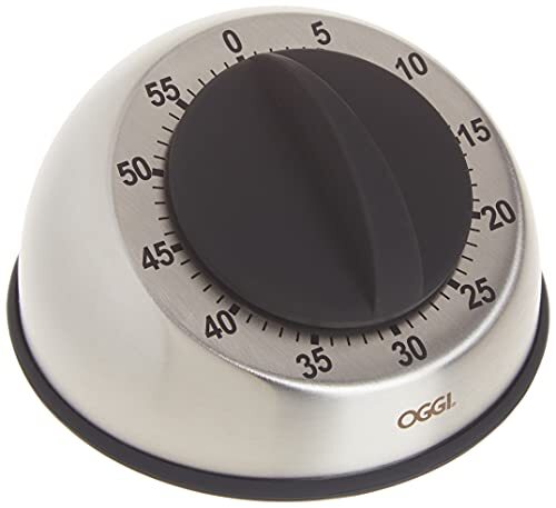 OGGI Countdown 60-Minute Kitchen Timer, Stainless Steel