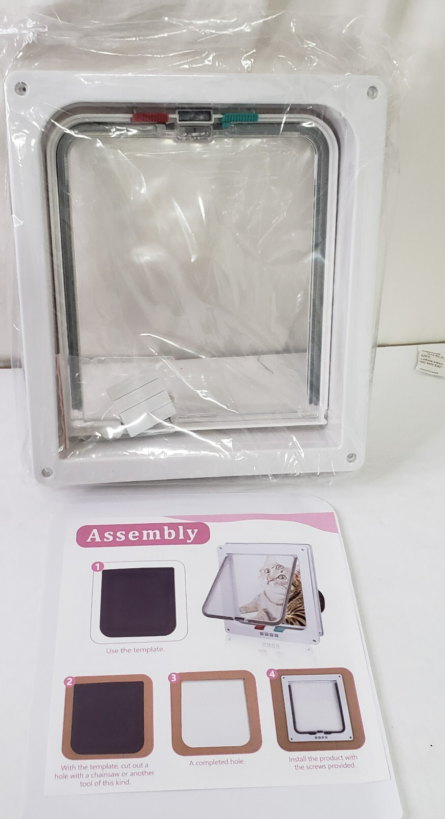 4 Way Pet Door Cat Puppy Small Magnetic Lockable Flap Door F...