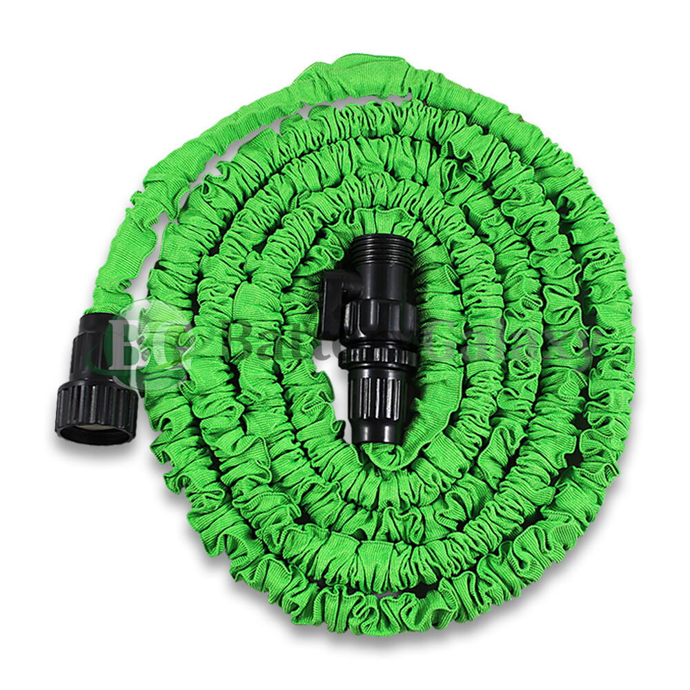 Deluxe Expandable Garden Water Hose Set (Green/Blue) - 25',...