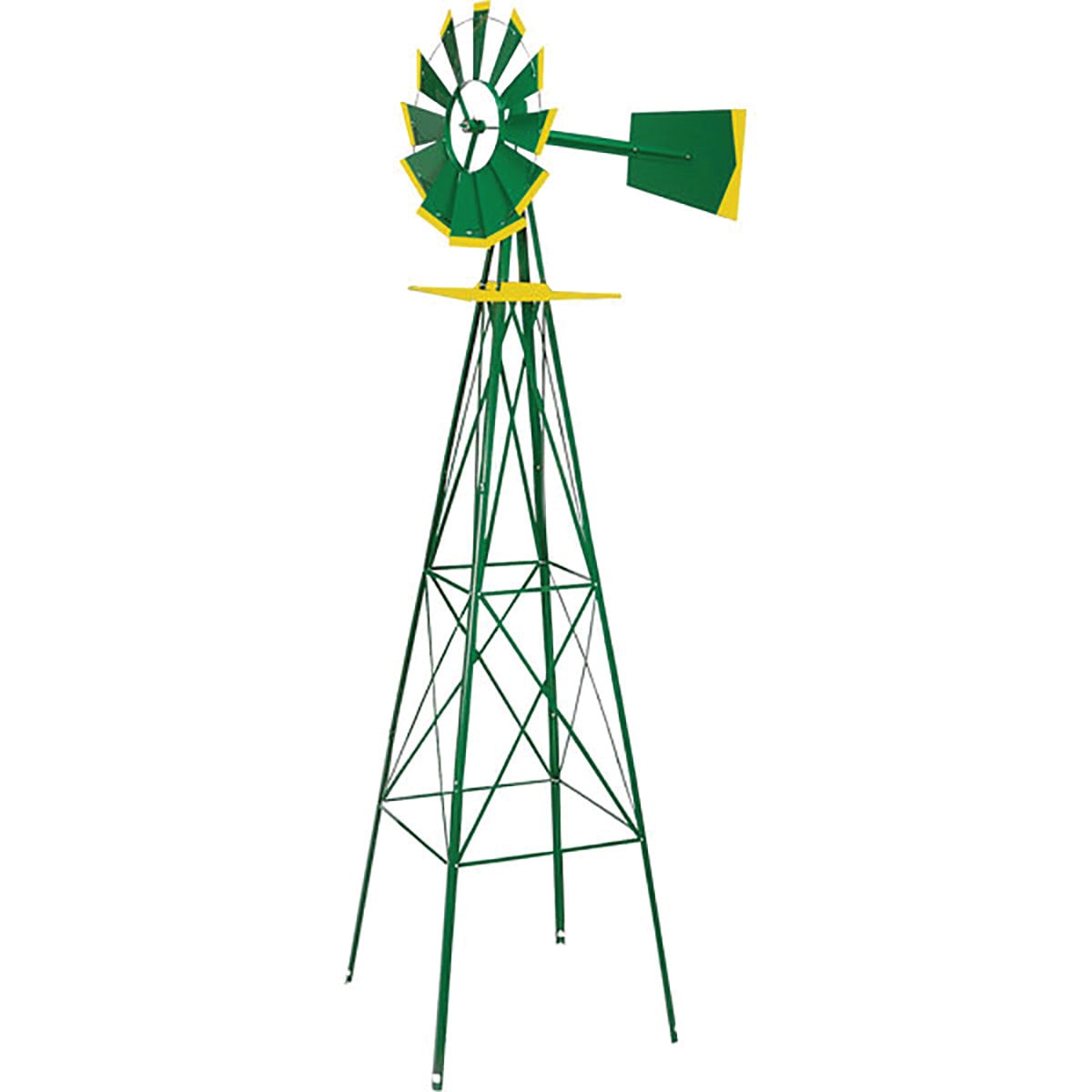 Decorative Windmill - Green Windmill with Yellow Accents