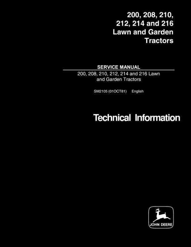John Deere Lawn Garden Tractor Service Manual Repair Manual