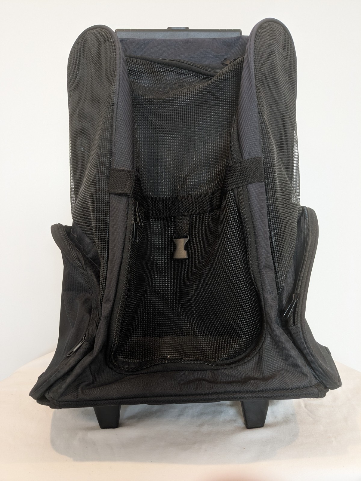 Pet Rolling Dog Cat Carrier Backpack With Travel Airline Whe...