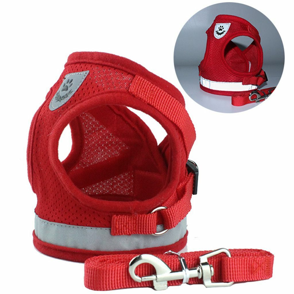 Pet Small Dog Puppy Harness and Leash Set Breathable Mesh Ve...