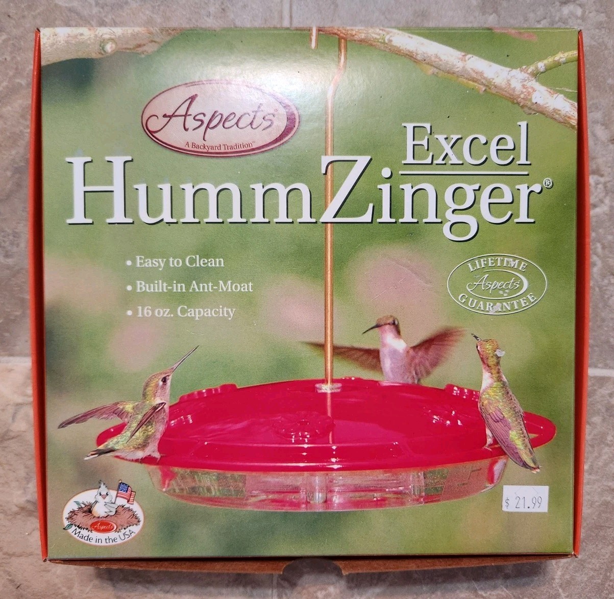 Aspects HummZinger Excel Hummingbird Feeder, 16 Oz