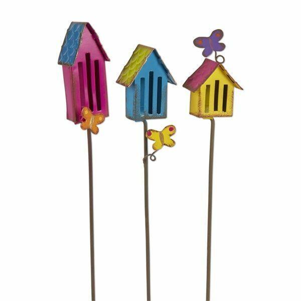 Miniature Metal Butterfly Houses Set - 3 Piece Garden Decor