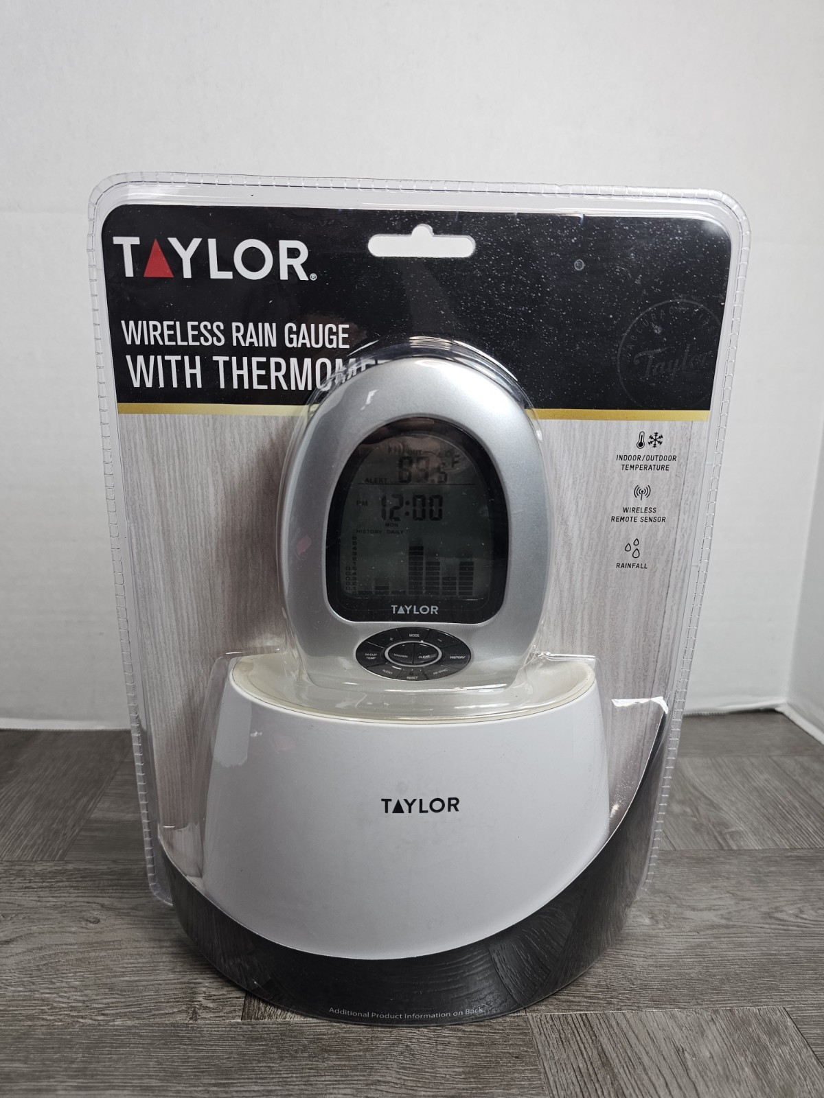 Taylor 2755 Digital Wireless Rain Gauge & Thermometer