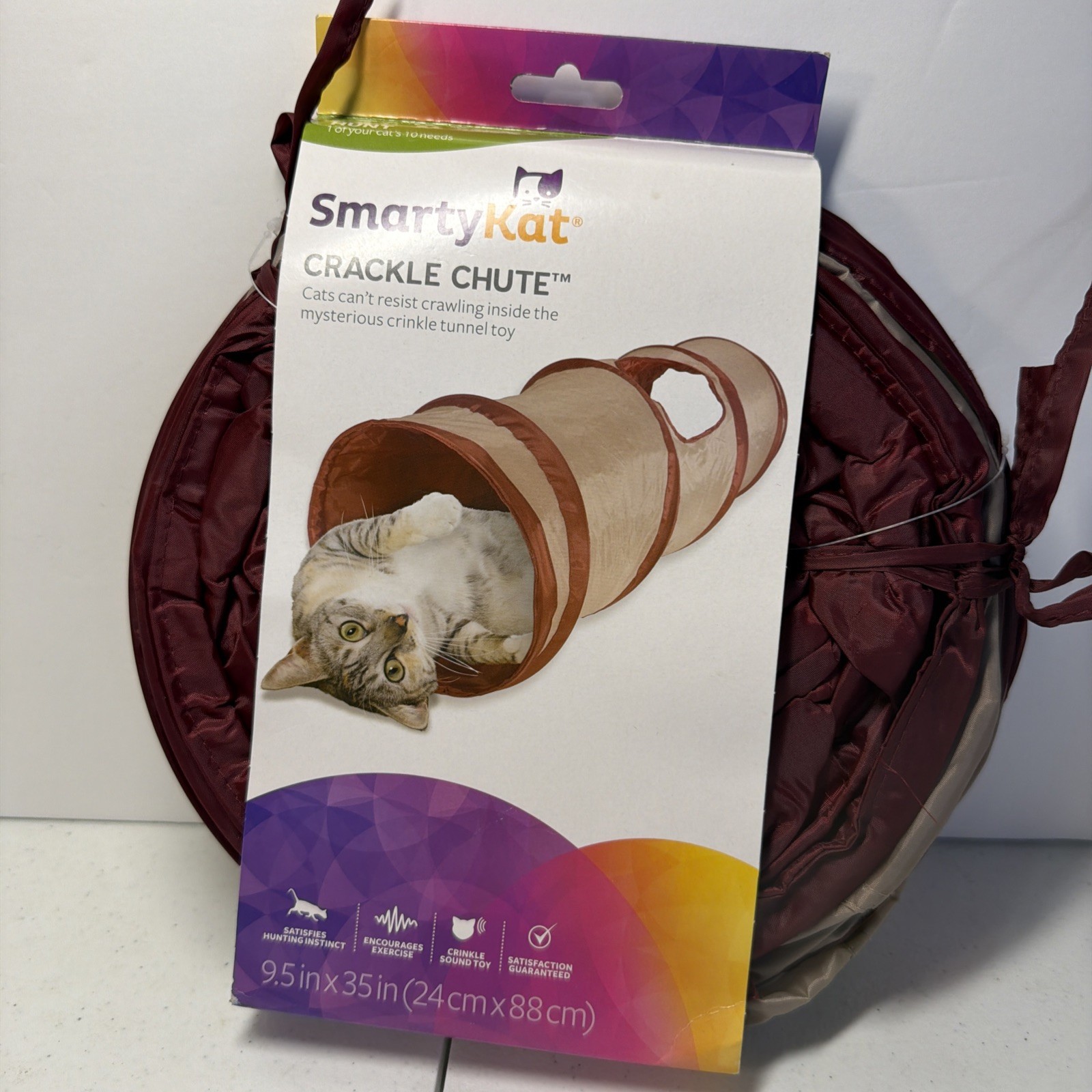SmartyKat Crackle Chute Activity Tunnel Cat Toy
