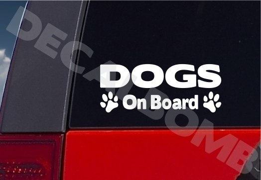 Dogs on Board Paw Print Outdoor Vinyl Decal Sticker (Dog Pup...