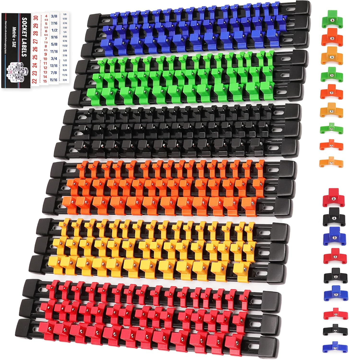 Socket Organizer Set, 1/4" 3/8" 1/2" Drive Socket Holder Wit...