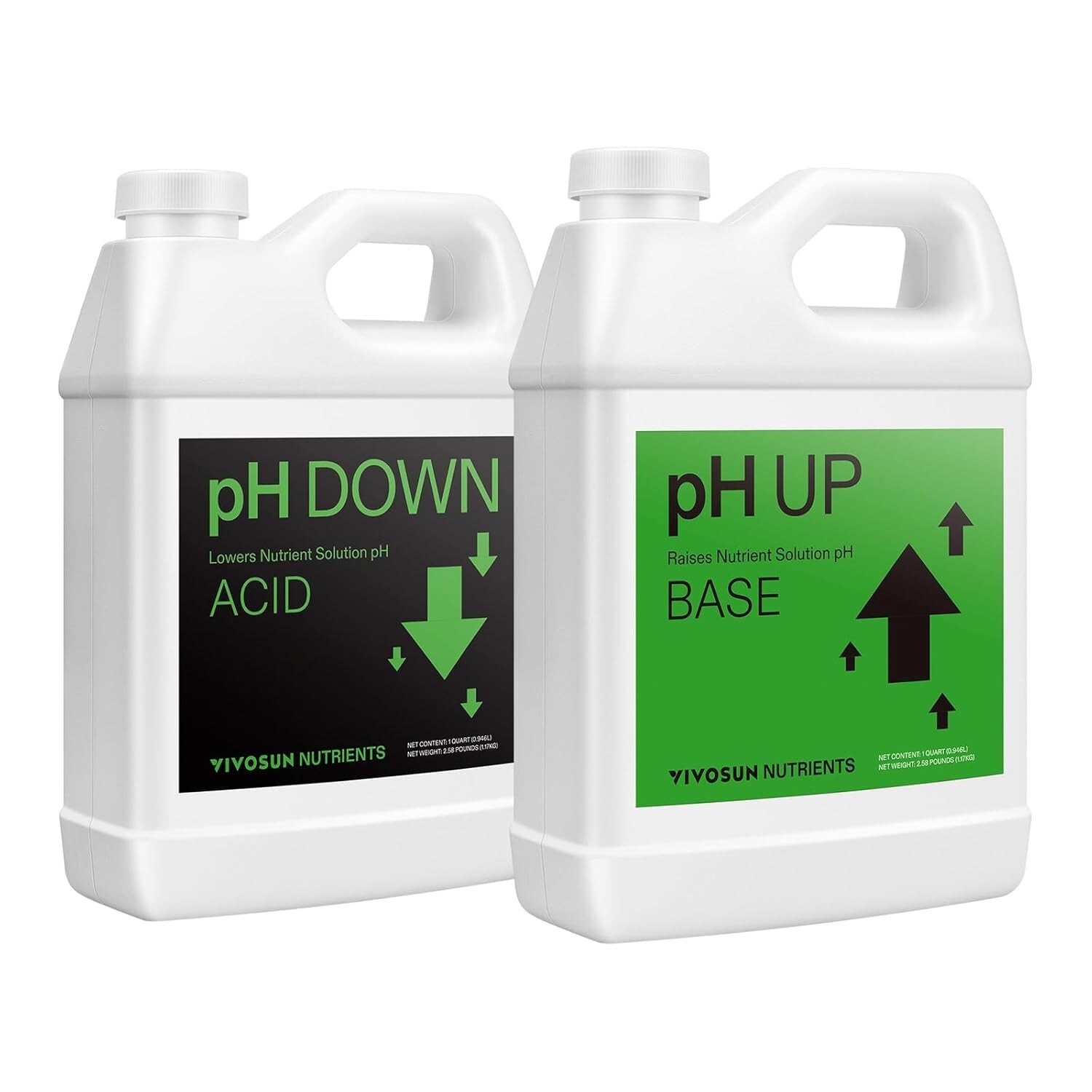 Vivosun pH Control Kit - pH Up & pH Down Kit (1 Quart Each)