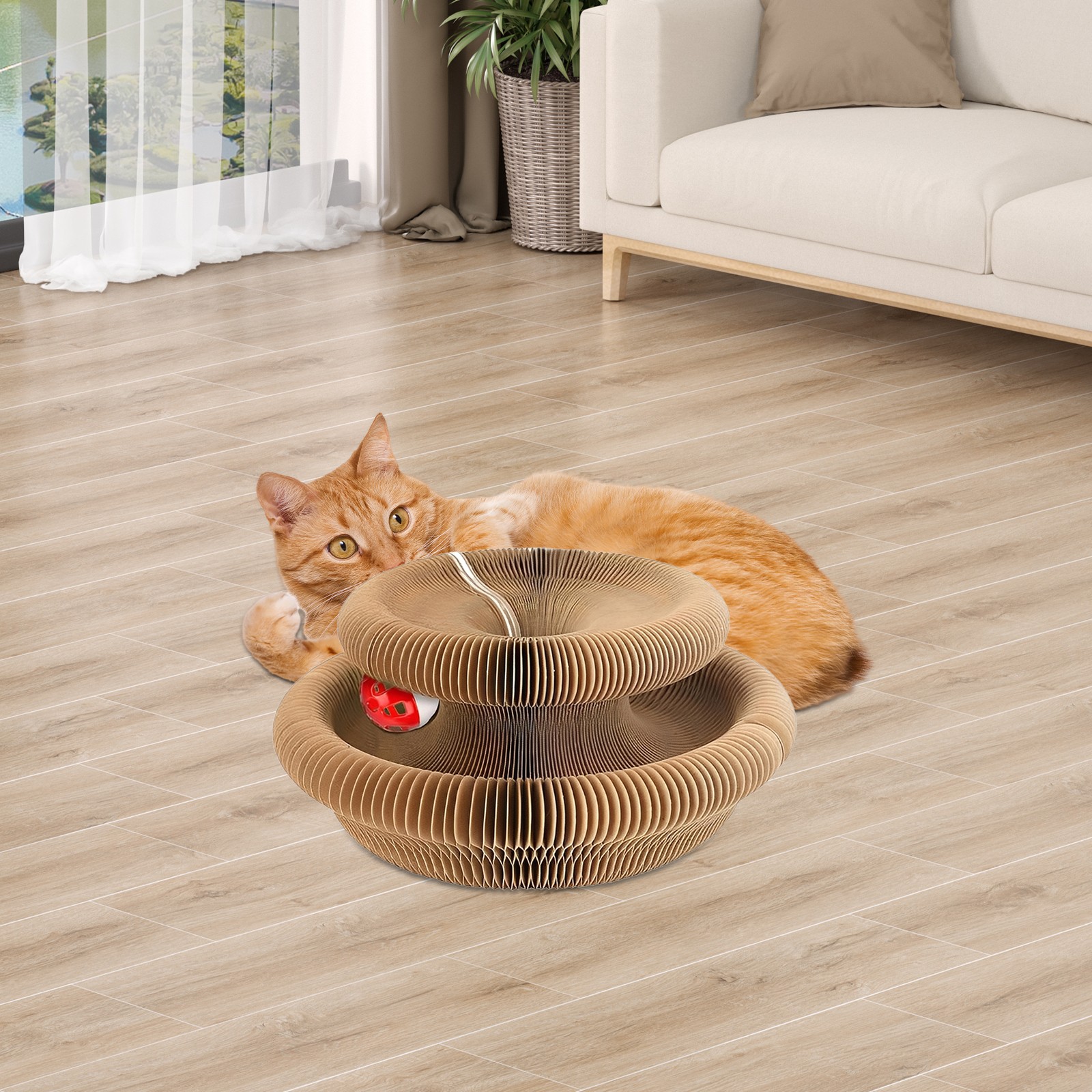 Cardboard Cat Scratcher Toy Board for Kitties