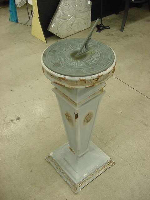 Vintage Cast Iron Garden Pedestal Base Sundial