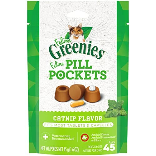 Feline Greenies Catnip Pill Pockets for Cats Natural Treats...