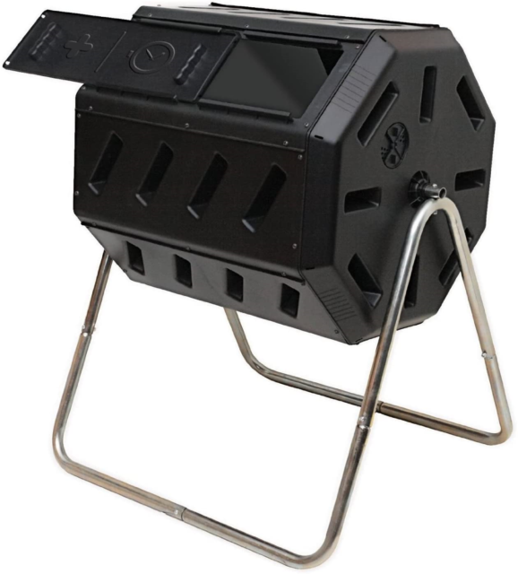 Outdoor Composter with Two Chambers - Efficient Batch Compos...