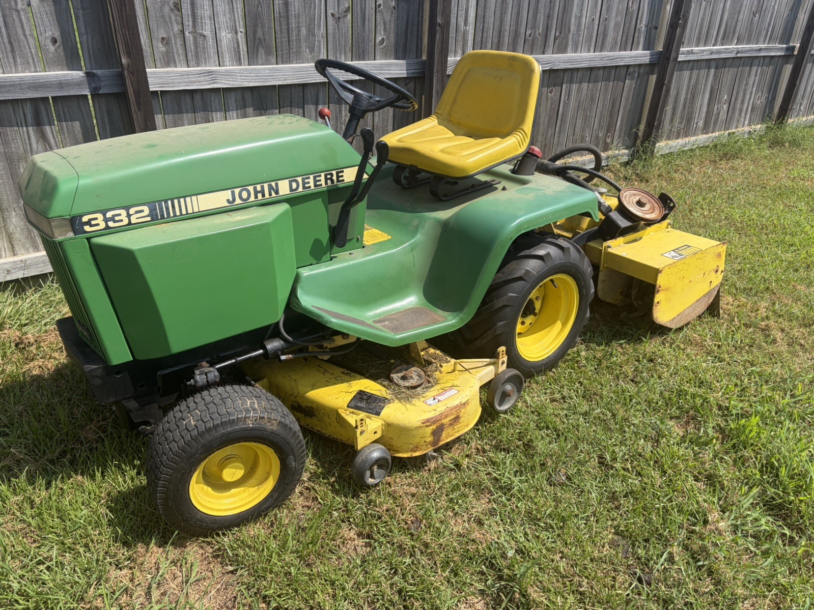 John Deere 332 Diesel Garden Tractor - 50” Deck & 42” Tiller