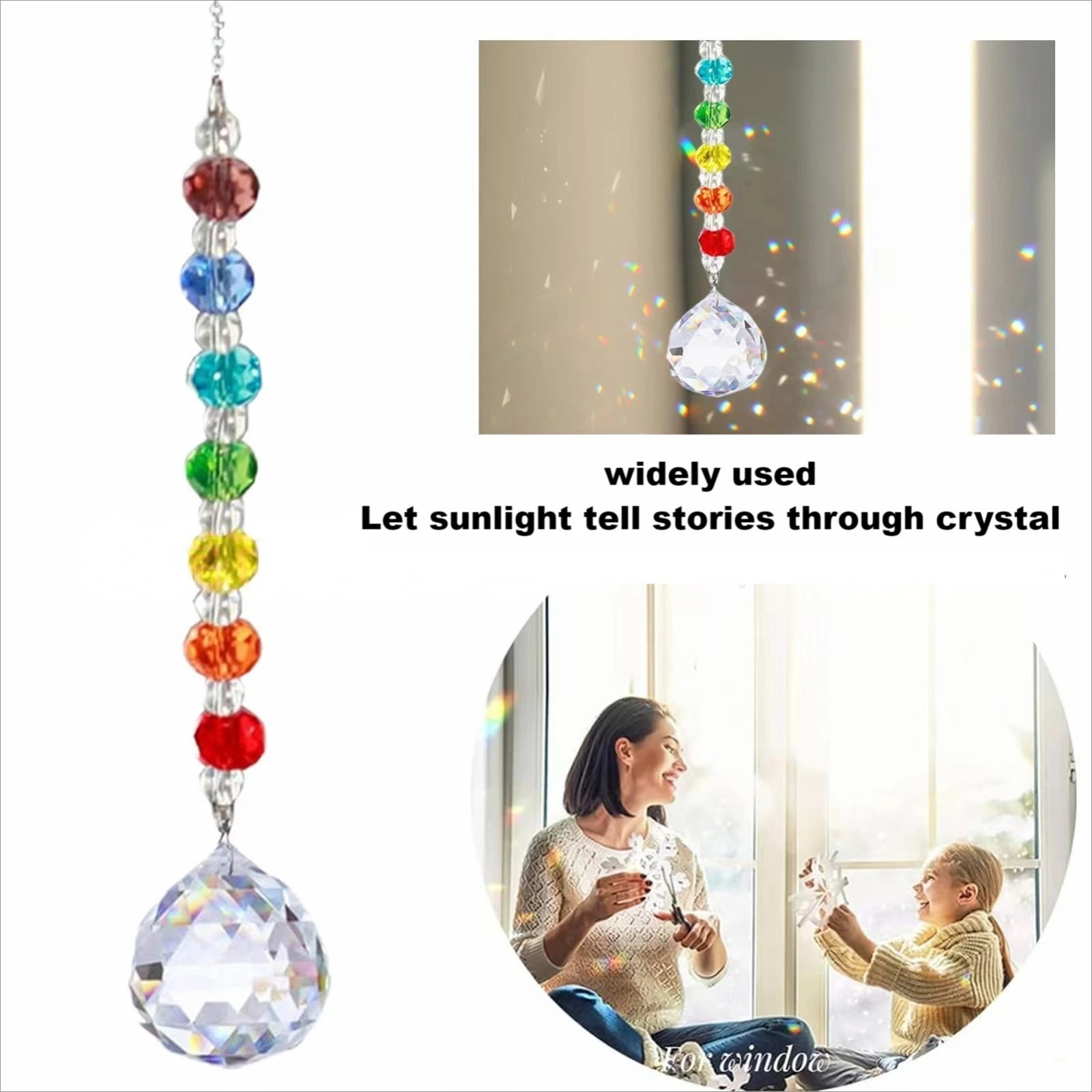 Garden & Pet Rainbow Crystal Sun Catcher Window Hanging Orna...