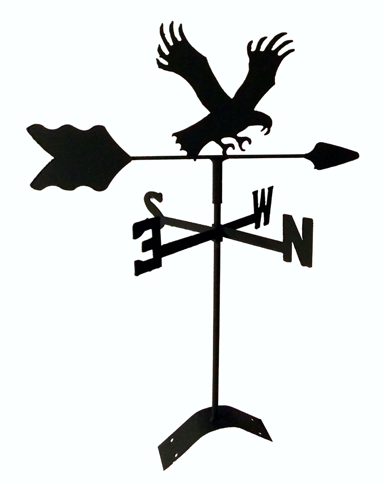 Eagle Weathervane Roof Mount - Black Wrought Iron Look - USA...