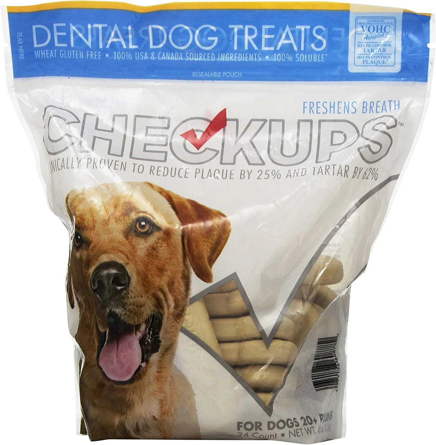 CheckUps Dental Dog Treats - Fresh Breath Oral Care Chews (2...