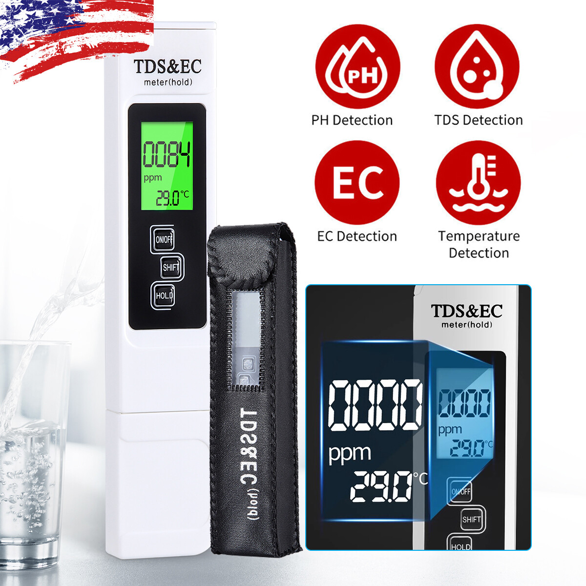 TDS Meter Digital Water Quality Tester Kit - 0-9990ppm
