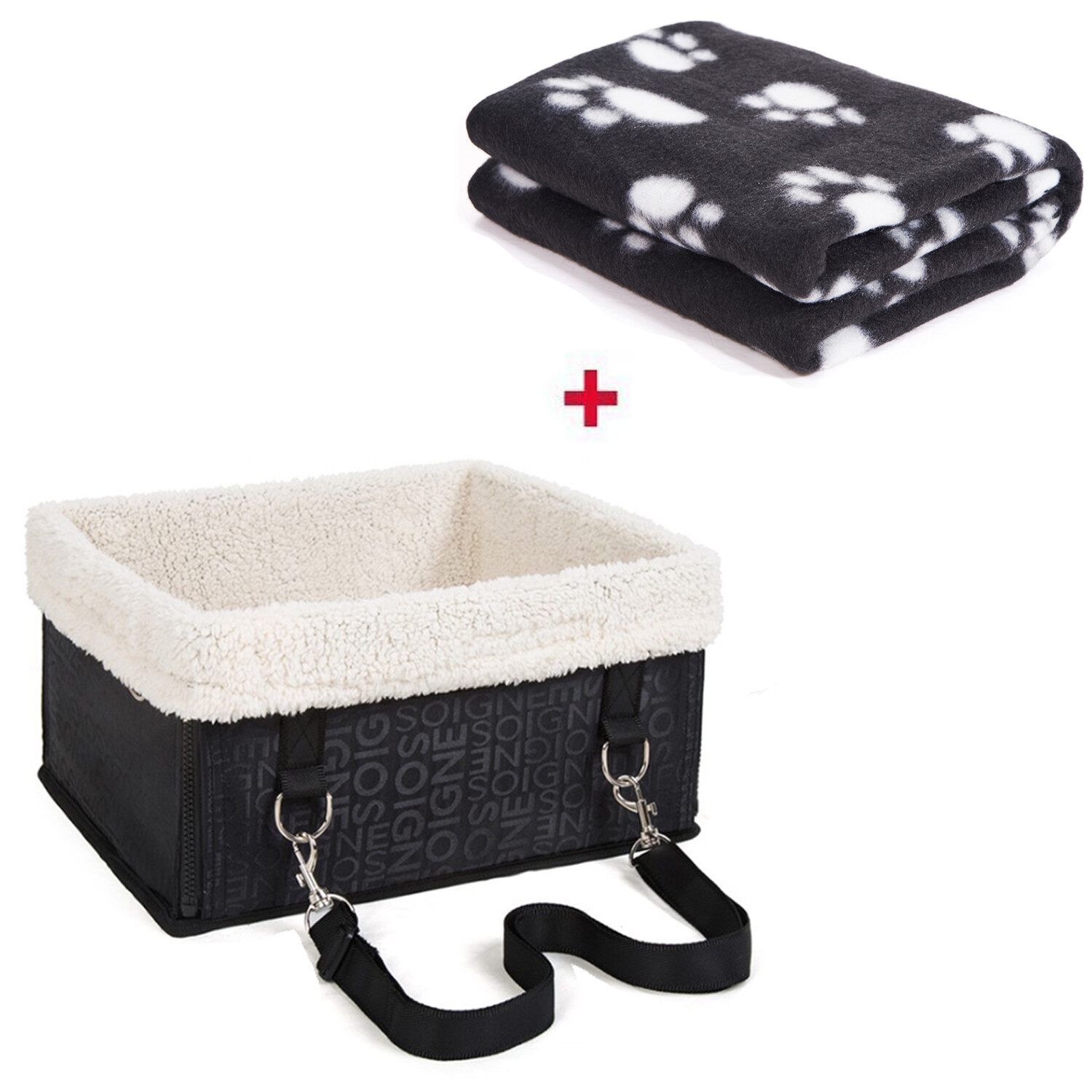 Lookout Pet Dog Car Seat with Soft Bed & Sheepskin