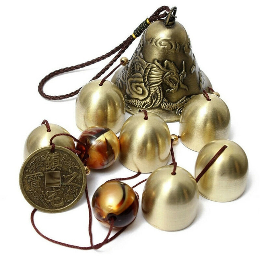Metal Wind Chime - 6 Copper Bells Outdoor Garden Decor