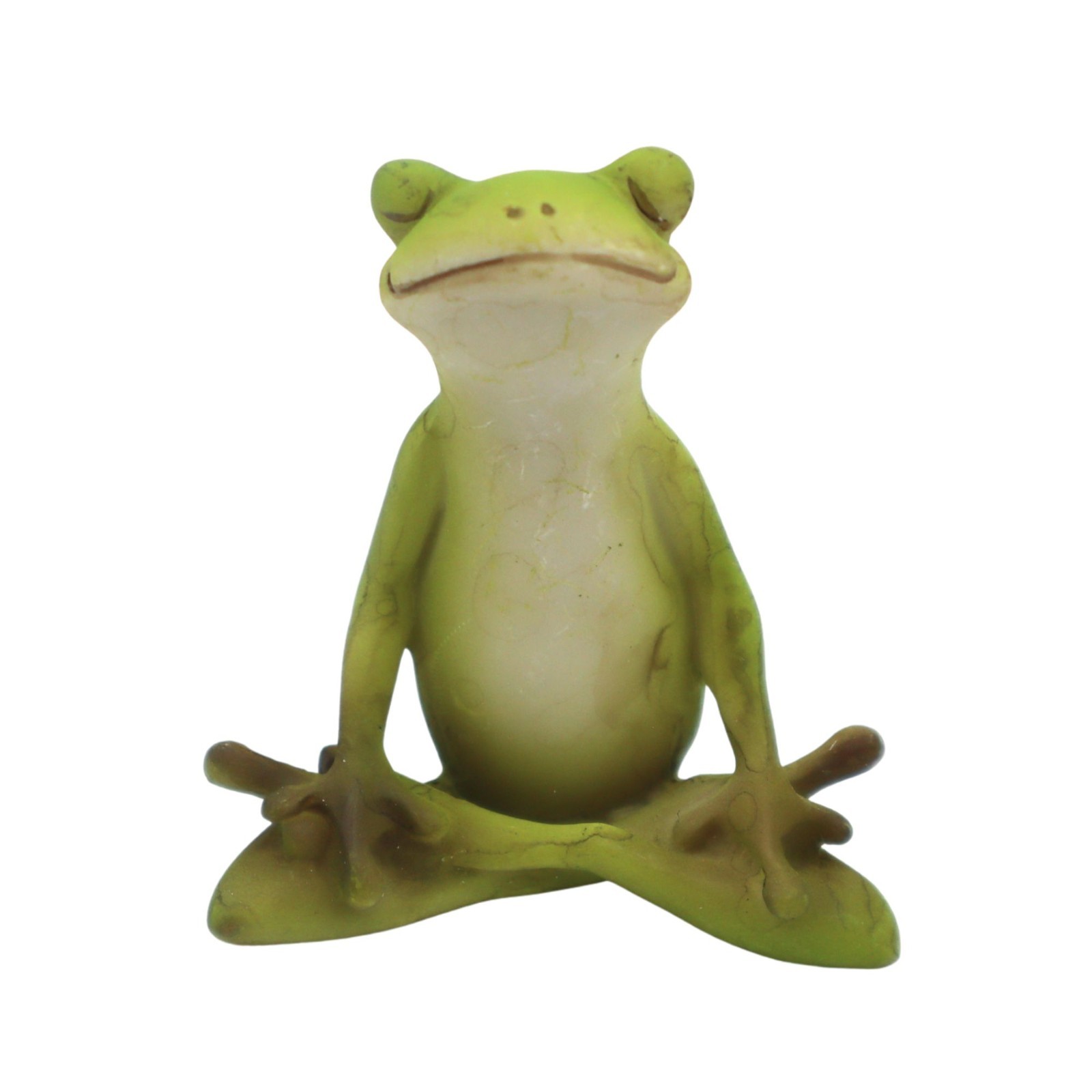 Miniature Yoga Frog Figurine Meditation Lotus Pose Fairy Gar...