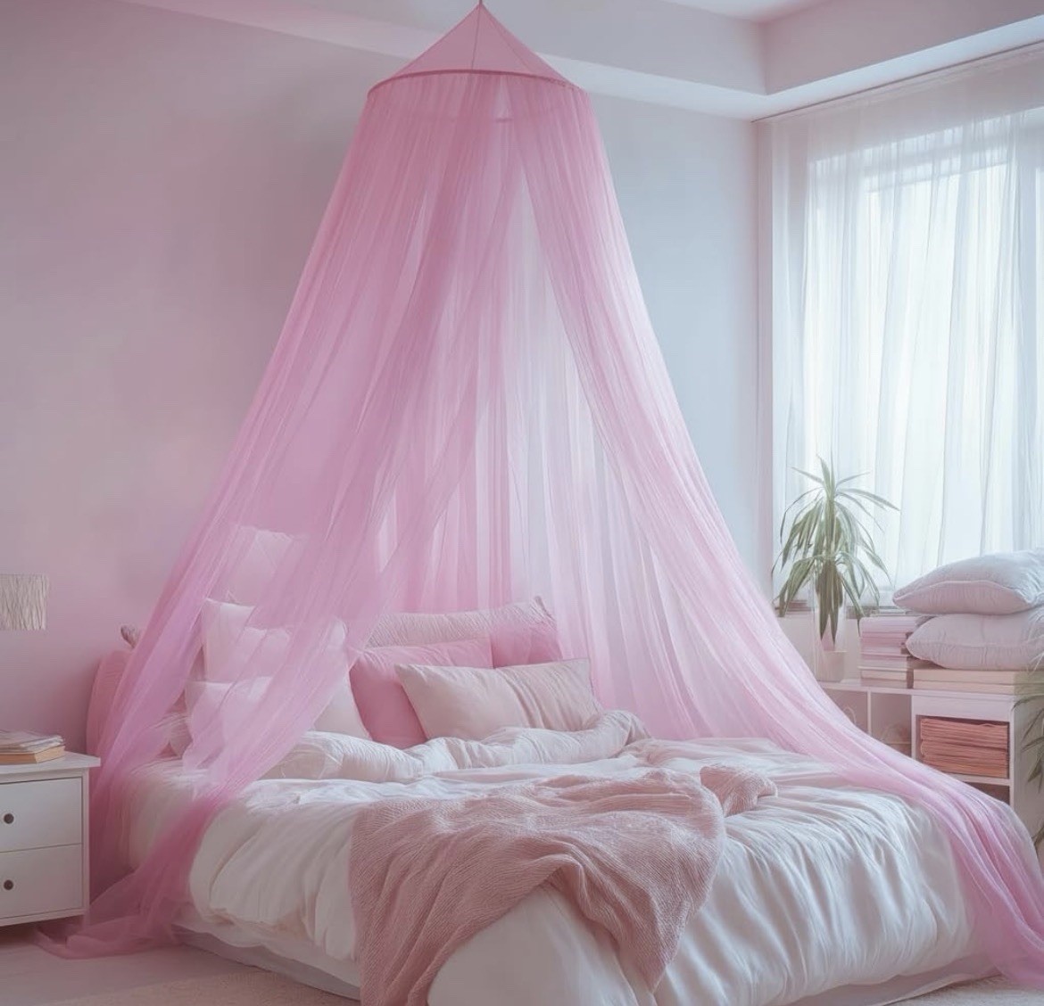 Pink Bed Canopy / Mosquito Net for Girls Bedrooms