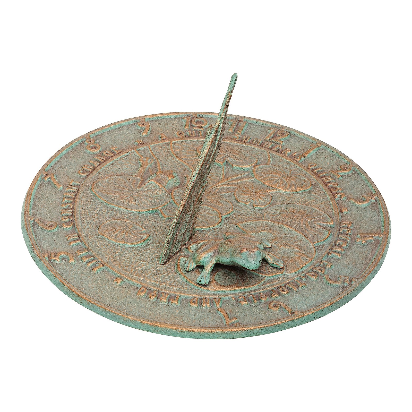 Whitehall Products Frog Sundial, Copper Verdi - 12" x 8" x 6...