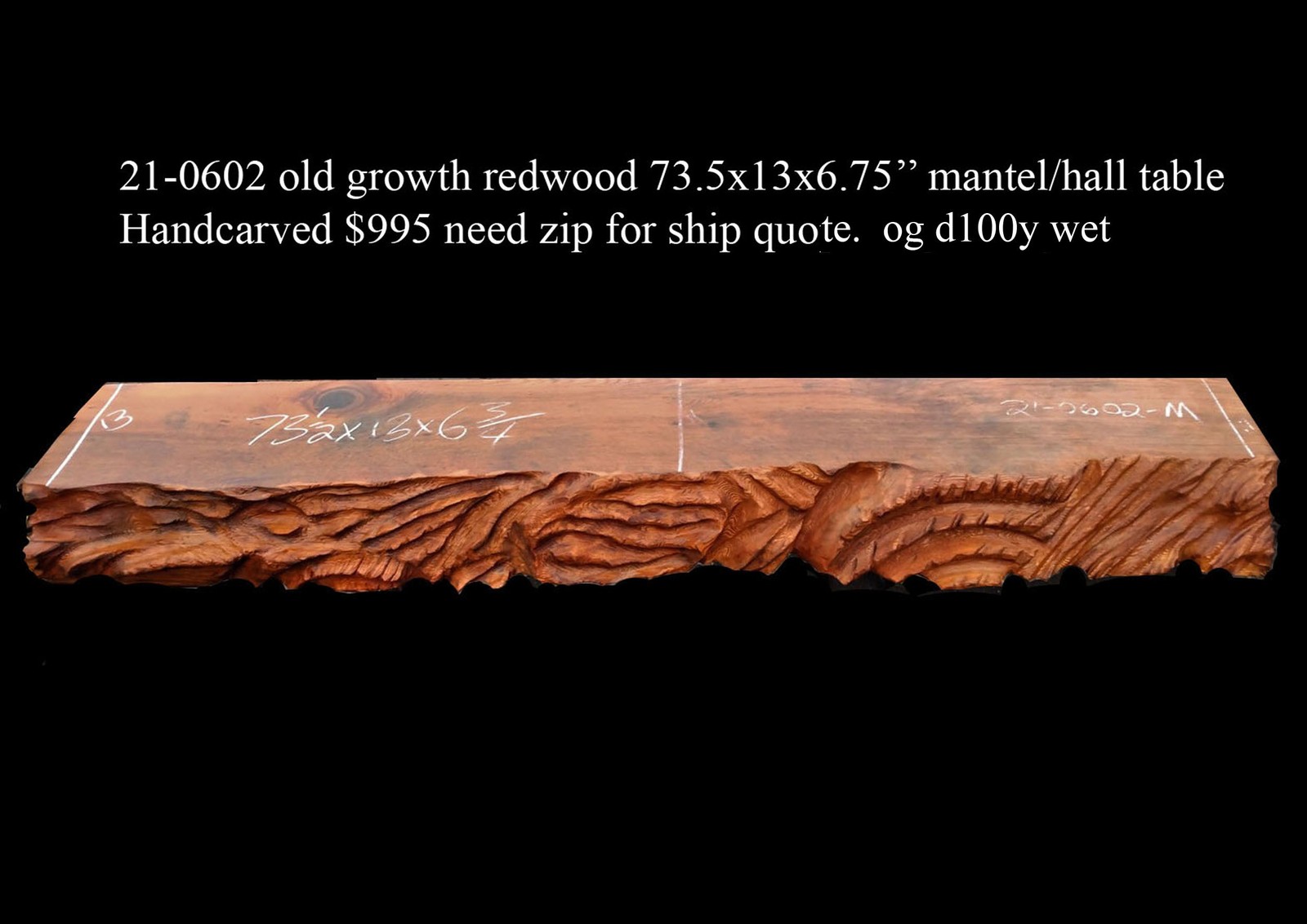 Hand Carved Redwood Mantel | DIY Live Edge | Carvedman Model...