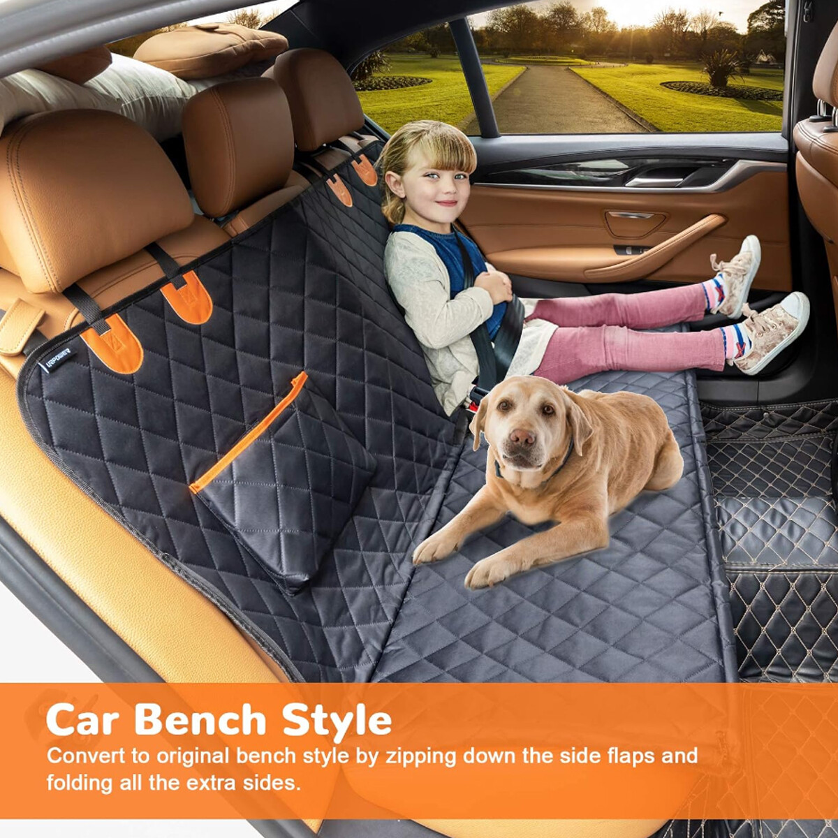 "Pet Dog Travel Seat Cover - Black, Waterproof, Luxury"