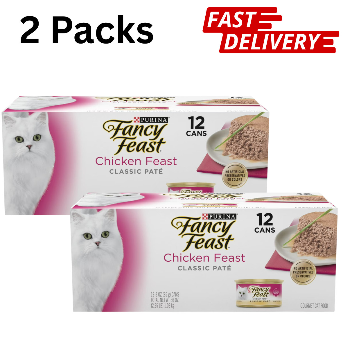 Purina Fancy Feast Classic Pate Wet Cat Food, Chicken, 3 Oz,...