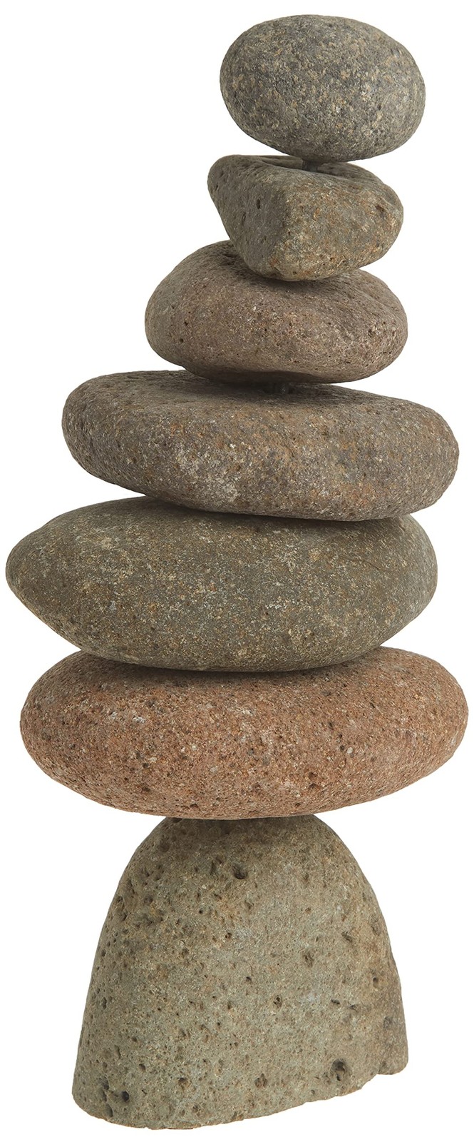 Ancient Graffiti 7-Stone Natural River Stone Cairn (11" x We...