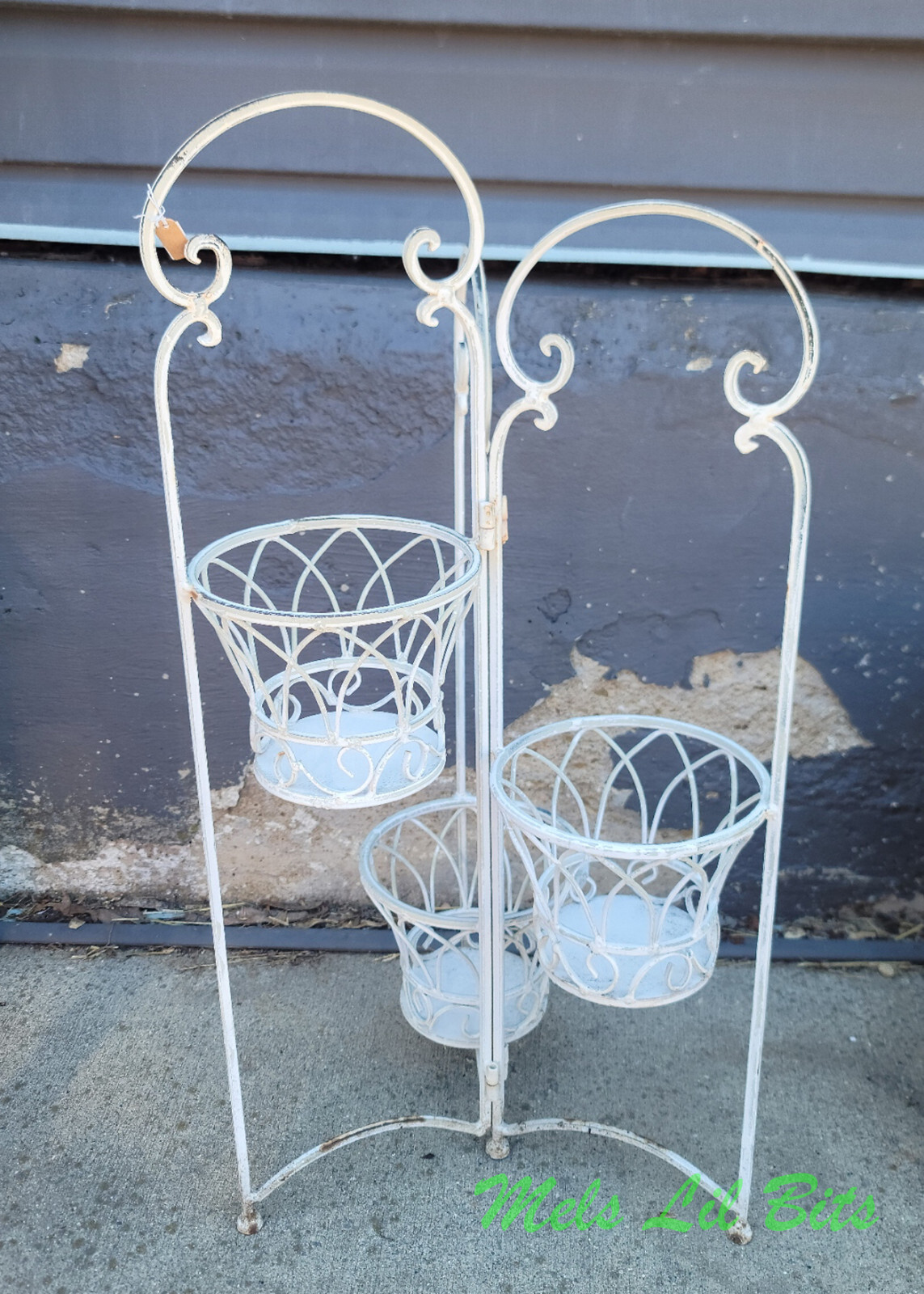 Folding Iron Plant Stand - Indoor/Outdoor Decor