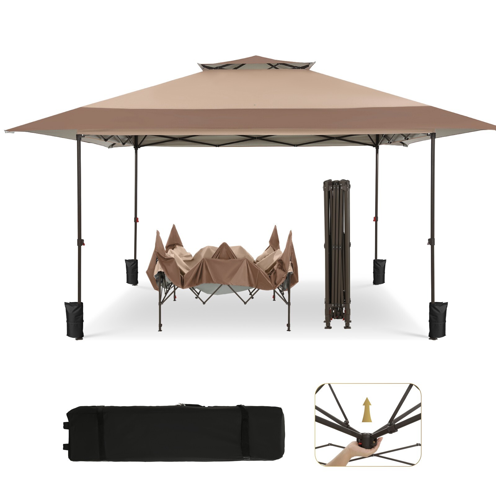 Heavy Duty EZ Pop Up Canopy Tent - 13x13ft Party Gazebo Shel...