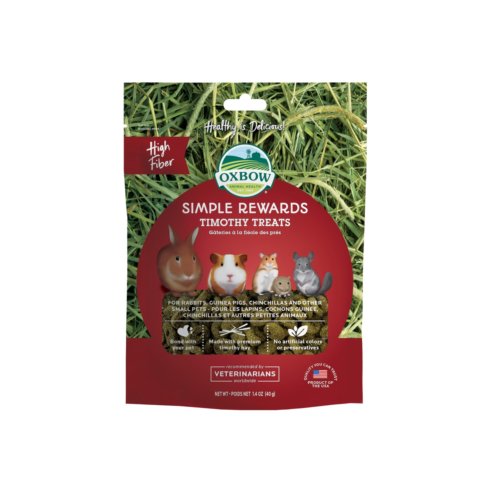 Oxbow Timothy Hay Treats for Small Animals - Pack of 1 (1.4...