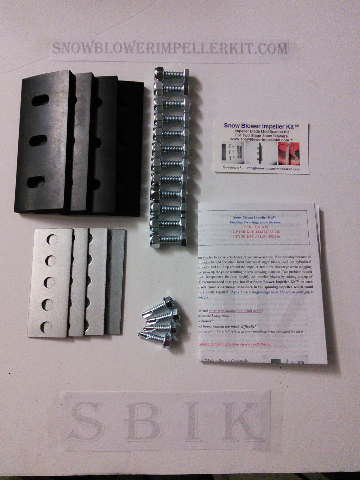 Snow Blower Impeller Kit - Universal 4-Blade 1/4" Kit