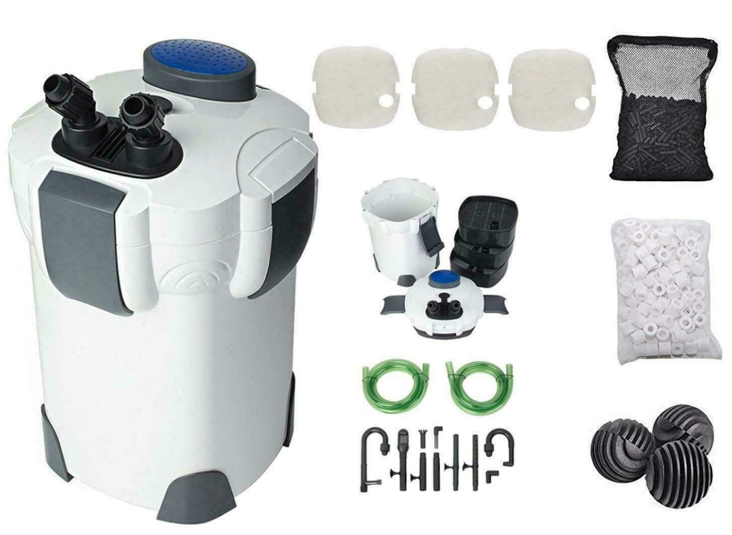 Aquarium Canister Filter - 265 GPH Fresh/Salt Water Up to 75...