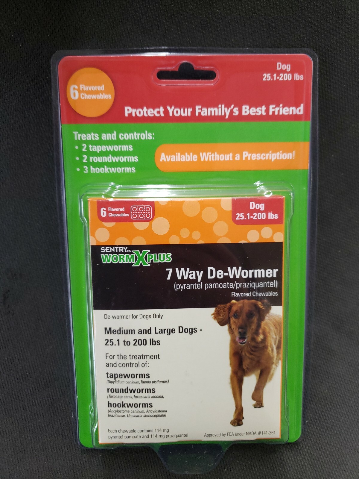 Sentry HC Worm X Plus De-Wormer for Large Dogs - 6 Chewable...