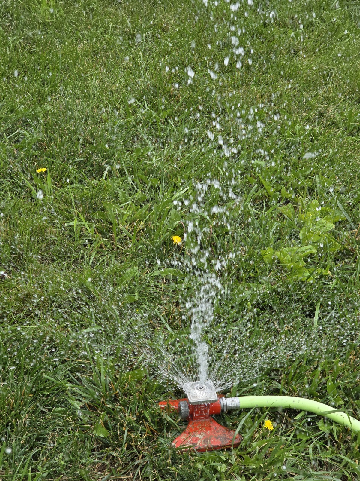 Vintage SquareSpray Cast Iron Lawn Sprinkler Red Metal Squar...
